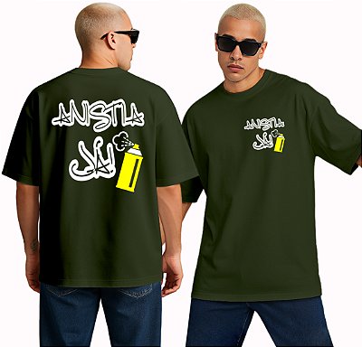 Camiseta Oversized Anistia Já "Estilo Pichação"