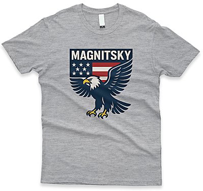 Camiseta Águia Magnitsky – Liberdade e Justiça Global (Estampa Colorida)