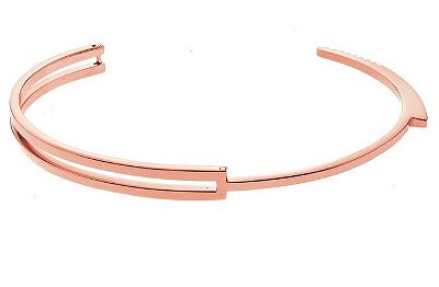 Bracelete masculino de aço inoxidável modelo algema rosé