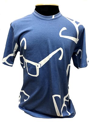 CAMISETA MALHA MASCULINA_Gola C_Modelo: STRACCIATTA cor Azul