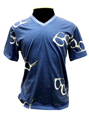 CAMISETA MALHA MASCULINA_Gola V_Modelo:  K3 cor Azul