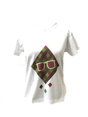 CAMISETA MALHA BABY LOOK Feminino _Gola C_Modelo: LOSANGO cor Verde