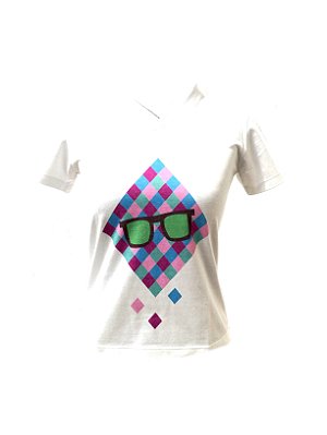 CAMISETA MALHA BABY LOOK Feminino _Gola V_Modelo: LOSANGO cor Uva