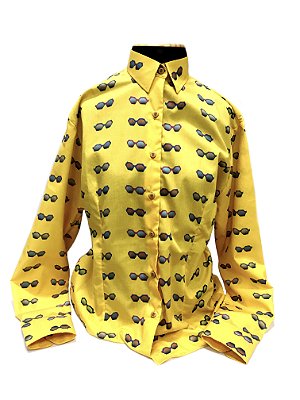 CAMISA ALFAIATARIA Tricoline Feminina Modelo: BUCCIA cor Amarelo