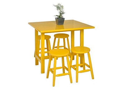 Mesa Elástica c/4 banquetas Kelly - Amarelo