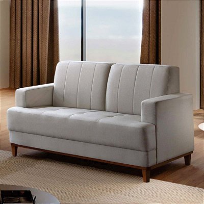 Sofá 2 lugares Madrid - Tecido veludo bege RDM