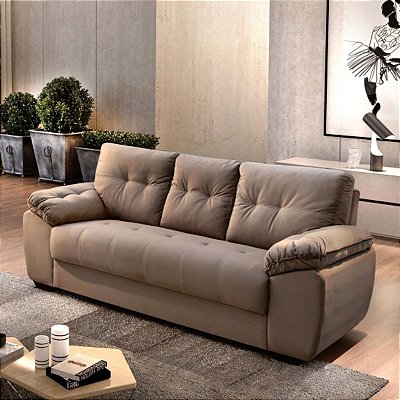 Sofá 3 lugares Atenas - Tecido veludo marrom RDM