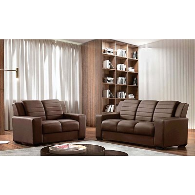 Conjunto 3 e 2 lugares Bruxelas - korino coss marrom RDM