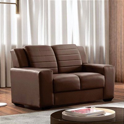 Sofá 2 lugares Bruxelas - Tecido korino coss marrom RDM