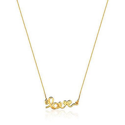 Colar Love Banho Ouro 18k