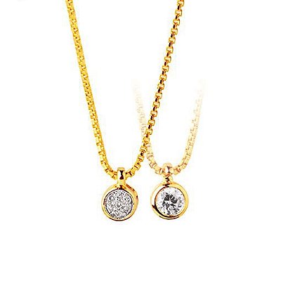 Colar Ponto de Luz duplo Banho Ouro 18k