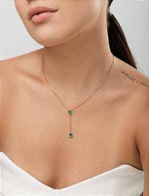 Colar Gravatinha Gota Malha Cartier Banho Ouro 18k