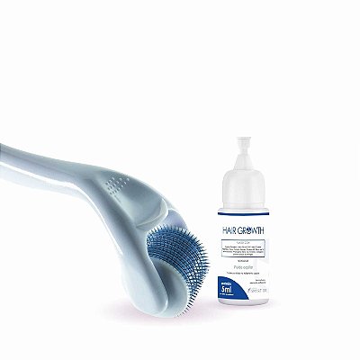 Kit Crescimento Capilar Básico - Derma Roller 540 Agulhas 3,0mm + 1 Hair Growth - Smart GR