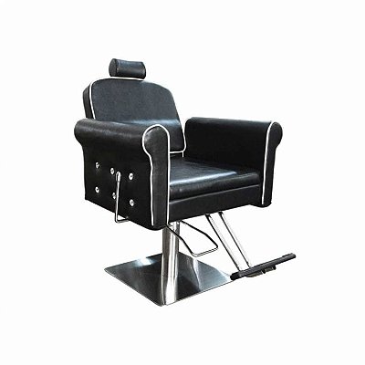 Cadeira para Barbearia Hidráulica Reclinável Dubai Black Style Preta Terra  Fértil - odonto