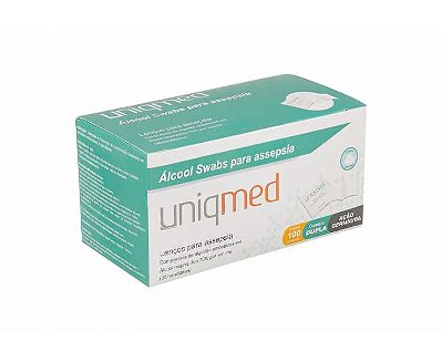 Lenço Para Assepsia Álcool Swabs C/ 100 Uniqmed