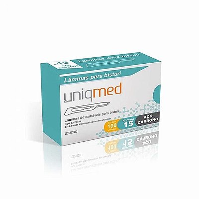 Lâmina De Bisturi Aço Carbono Nº 15 Com 100 Uniqmed