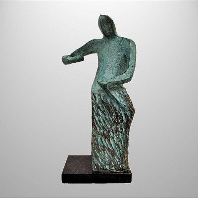 "Aprendiz cinzelador" -Escultura em bronze patinado 25cm