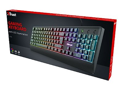 Teclado Gamer Ziva Gaming Rainbow LED Keyboard Trust