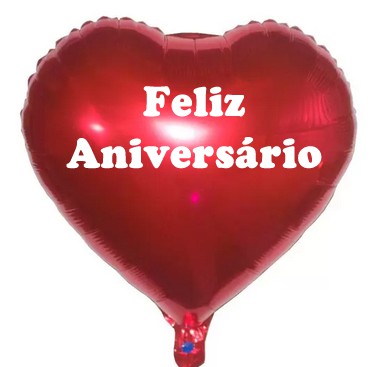 Item adicional - Balão Metalizado 45cm escrito "Feliz Aniversário"