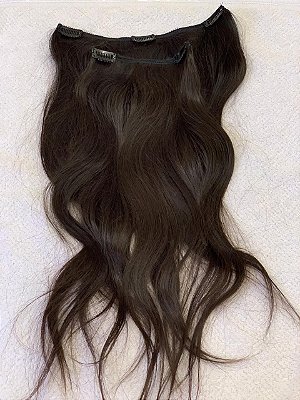 Mega hair tic-tac (2 faixas) mispira ondulado - cor #1b preto natural - humano