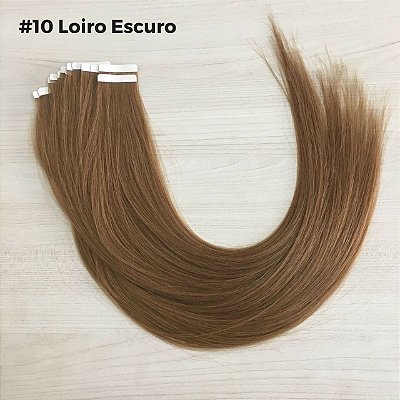 Mega Hair Fita Adesiva Loiro Escuro 10 mechas - 50cm