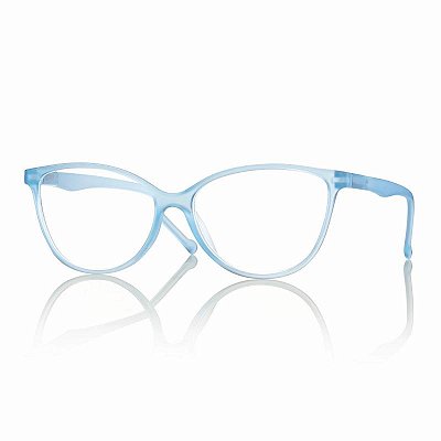 Óculos de Leitura Feminino Cat Eye Azul Claro