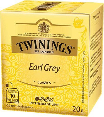 Chá Twinings Preto Earl Grey 10 sachês