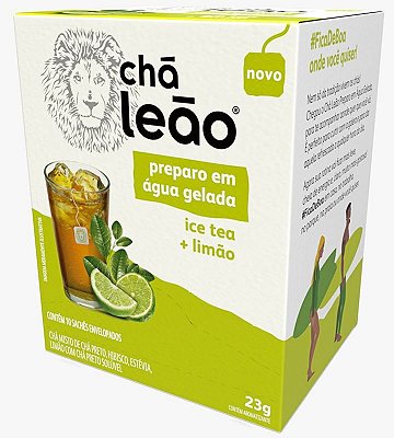 Chá Leão Água Gelada Ice Tea Limão 10 Sachês