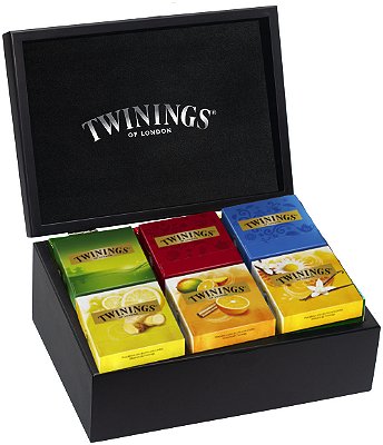 Caixa de Madeira Chá Twinings 60 Sachês - Cor: Preto
