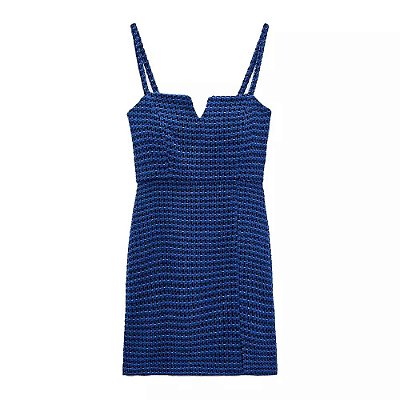 Vestido de tweed azul