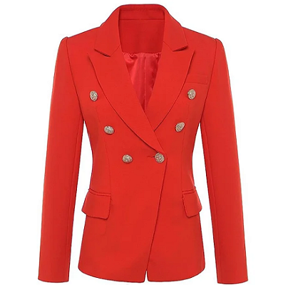 Blazer Dupla abotoadura Texturizado Vermelho