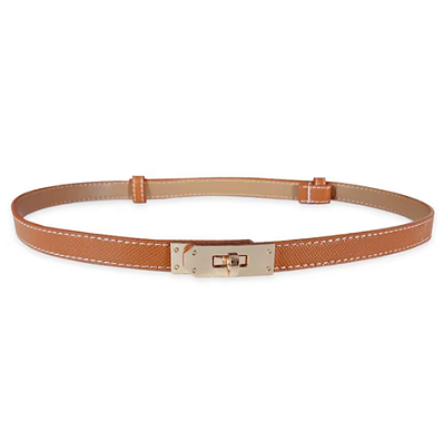 Cinto Birkin Caramelo com dourado