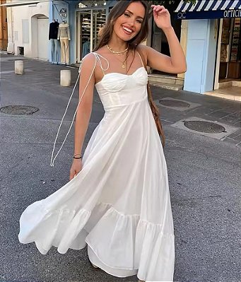 Vestido Max Midi Corselet Branco