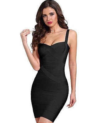 Vestido Bandagem Curto Preto