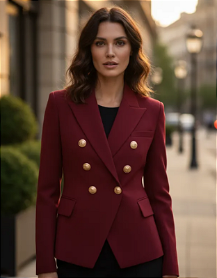 Blazer Dupla Abotoadura Vinho