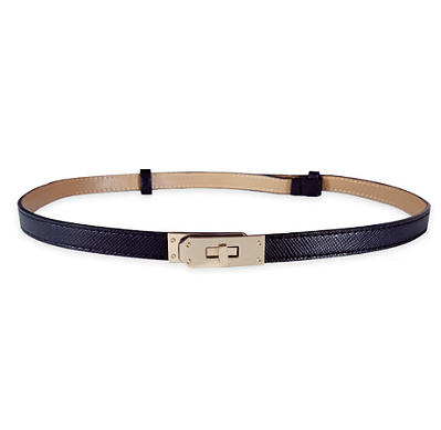 Cinto Birkin Preto Ferragem Dourada