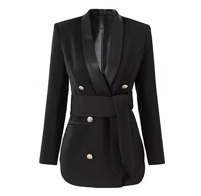 Blazer Alfaiataria Faixa Removível Preto