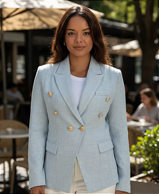 Blazer Dupla Abotoadura Denim