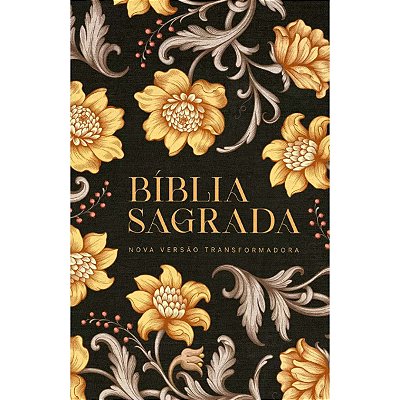 Bíblia Feminina NVT Flores Douradas - Letra Maior - Slim