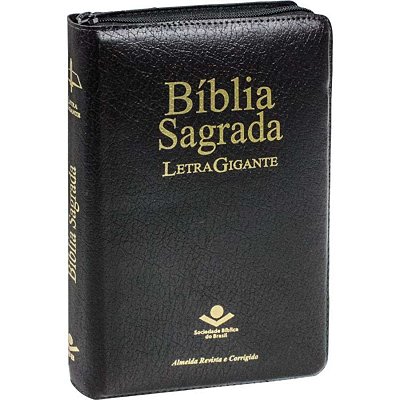 Bíblia Sagrada com Zíper - Letra Gigante - ARC - Preta
