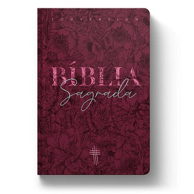 Bíblia Ntlh Youversion Interativa - Capa Floral Mix - Vinho