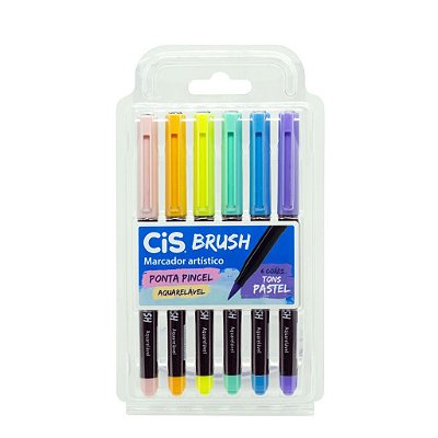 Brush Pen Cis - 6 Tons Pastel Aquarelável