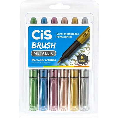 Brush Pen Metallic Cis - 6 Cores