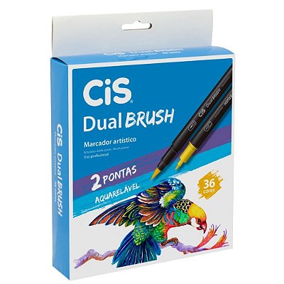 Caneta Cis Dual Brush - 36 Cores