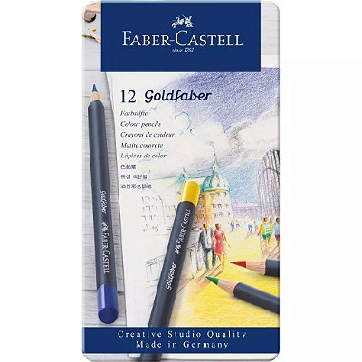 Lápis de Cor Goldfaber Faber Castell Estojo com 12 Cores