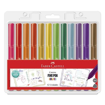 Caneta Faber  Castell Fine Pen - 12 Cores