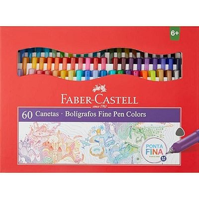 Caneta Fine Pen - Faber Castell - Estojo com 60 Cores