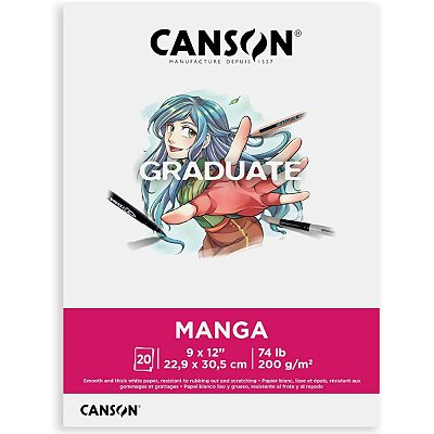 Bloco de Desenho A4 Canson Graduate Manga - 200 g/m²