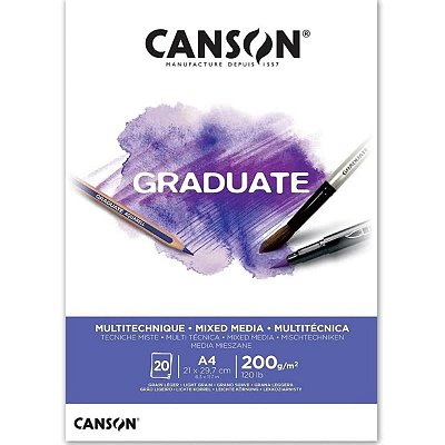 Bloco Canson Graduate Multitécnica - Mix Media - 200 g/m2