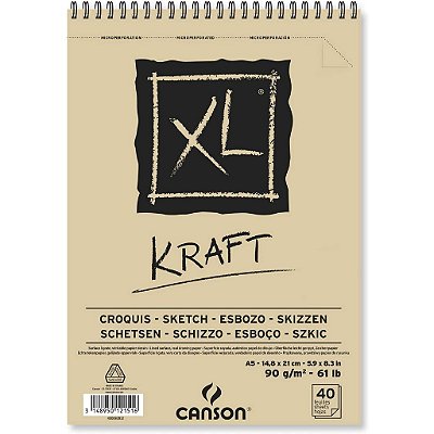 Bloco Canson XL Kraft - Sketch - 90 g/m² A4 - 60 Folhas